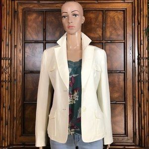 Kasper White Desert Sand Linen Blend Blazer